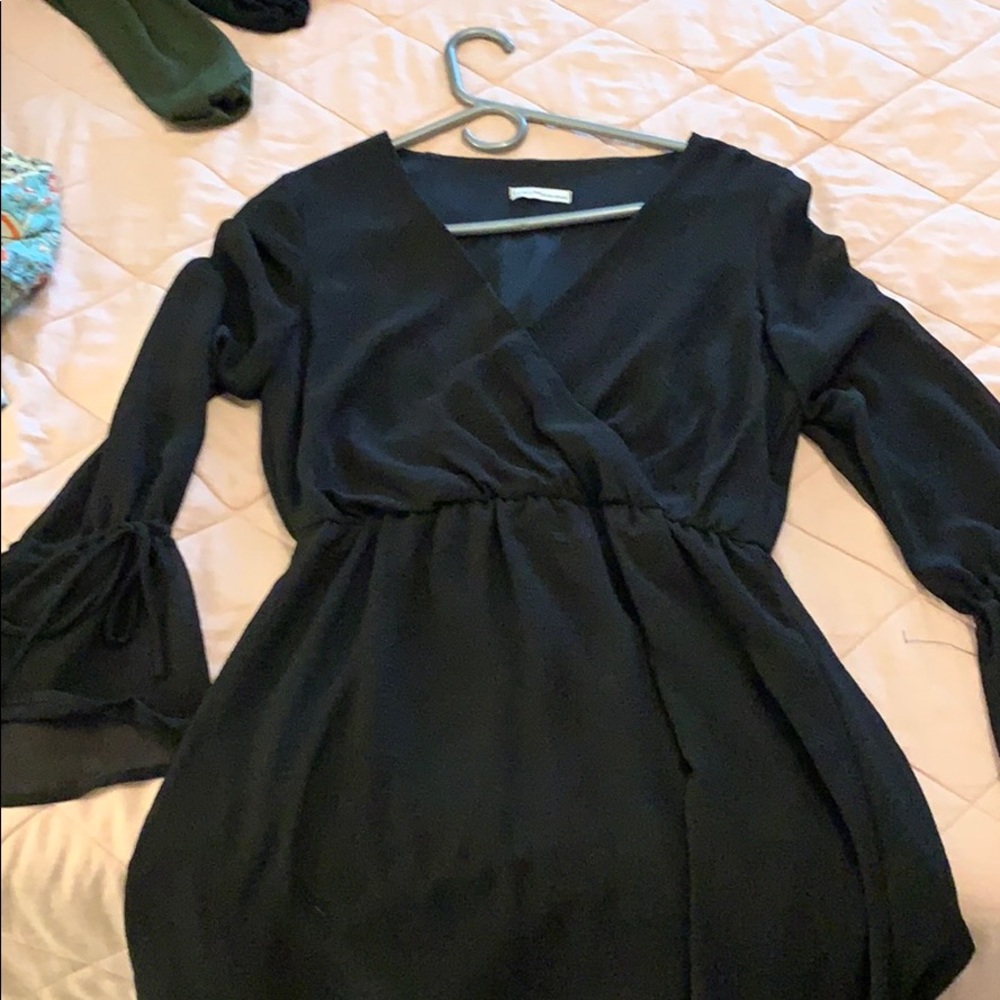 Black belle sleeve dress